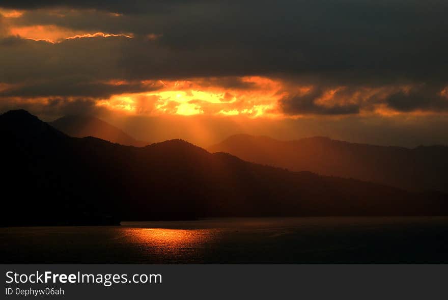 Mountain during Sunset Photograph