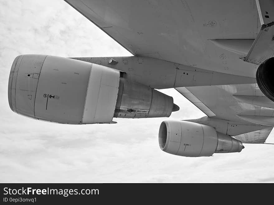 Grey Airplane Turbine