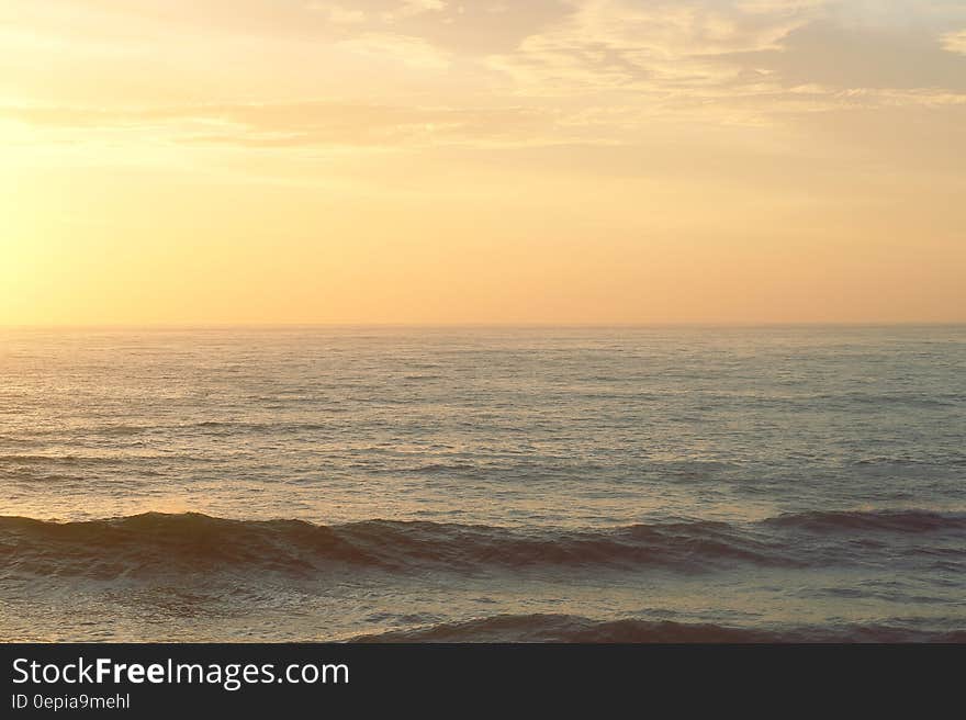 Ocean Waves at Sunset