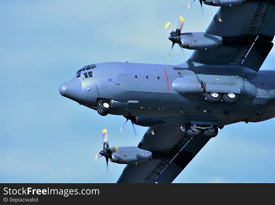 Grey Airbus Airplane Under White and Blue Sky