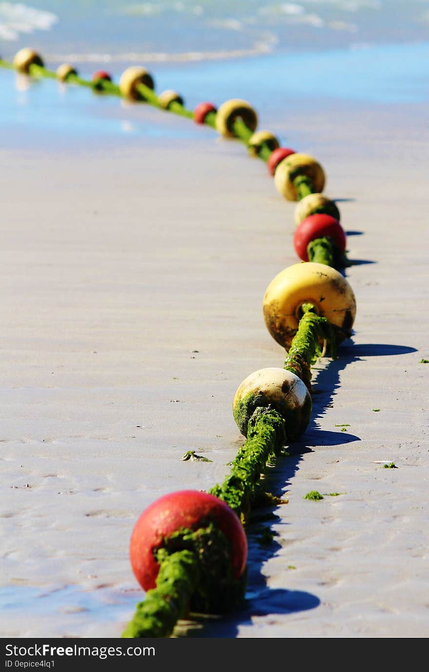 Yellow Green and Red Buoys