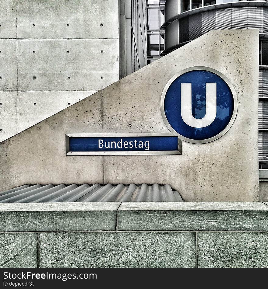 Bundestag Logo on Cement Wall