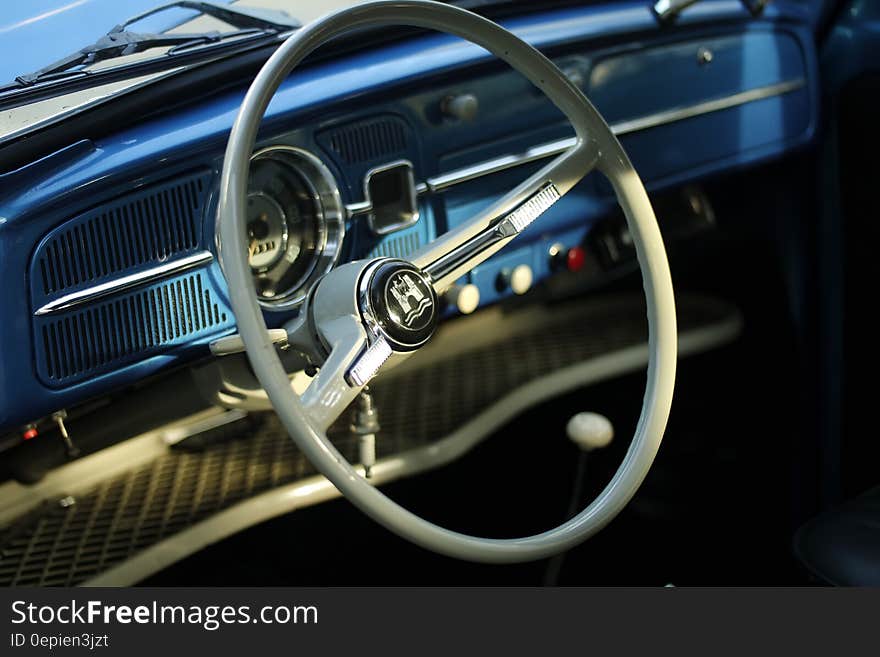 Grey Classic Car Steering Wheel