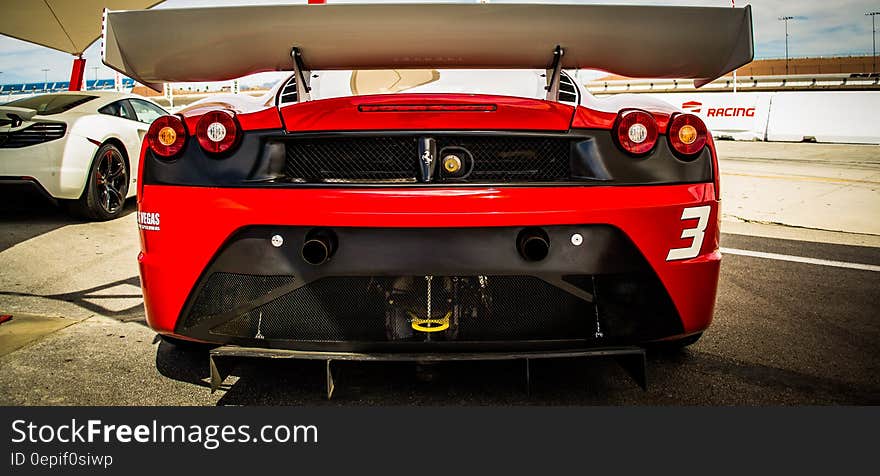 Red Racing Car With Spoiler