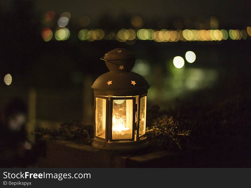 Yellow Lantern during Night