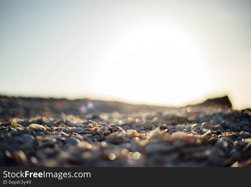 Gray Rocky Field Under Clear Sky during Daytime