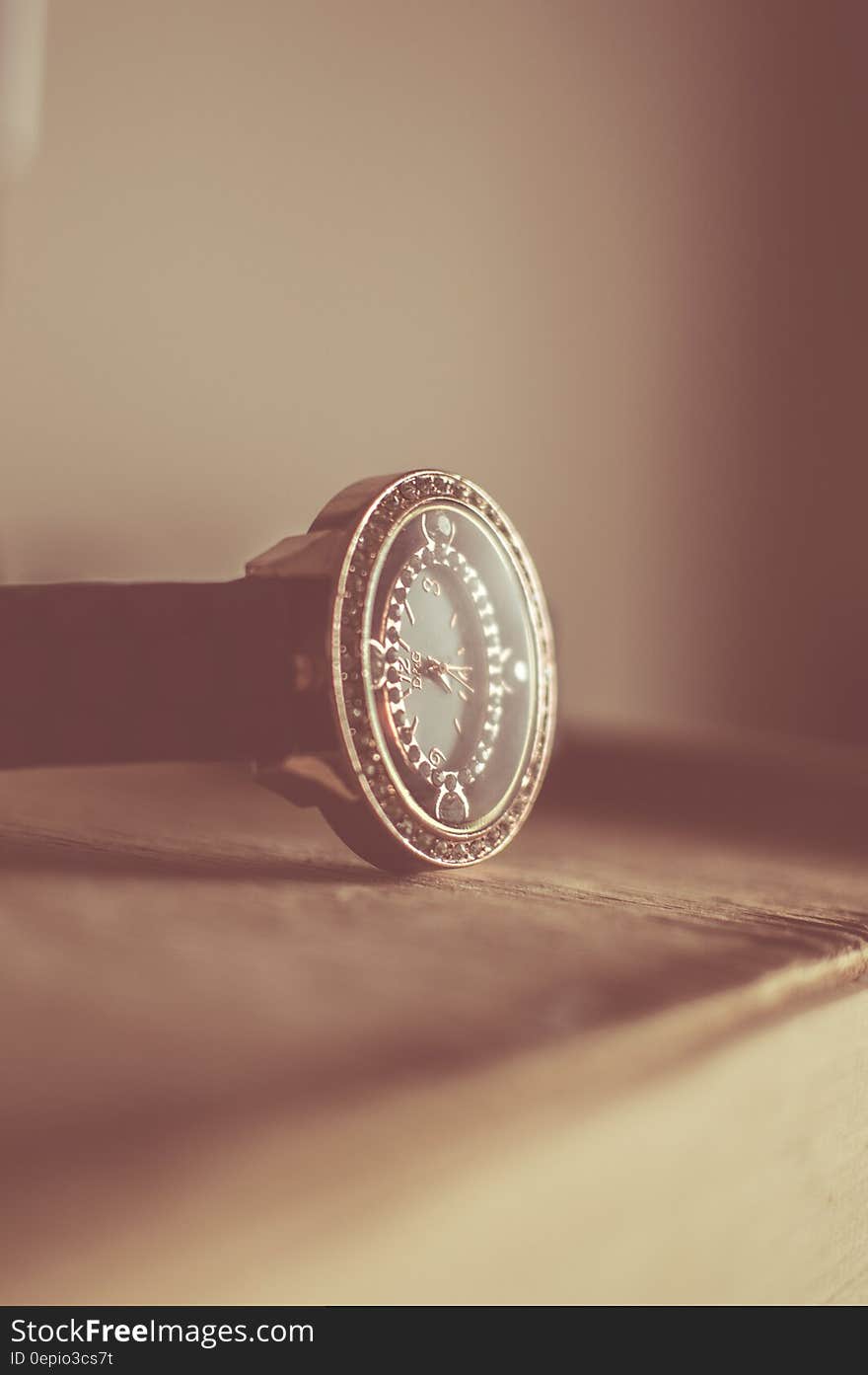 Silver and Black Round Analog Watch