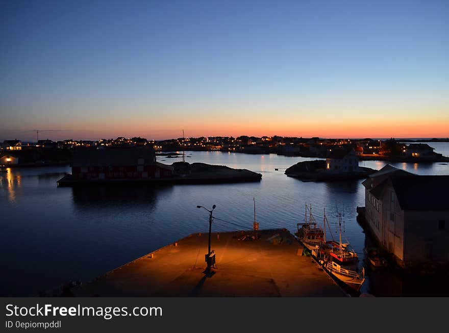 Boat in Port during Sunset