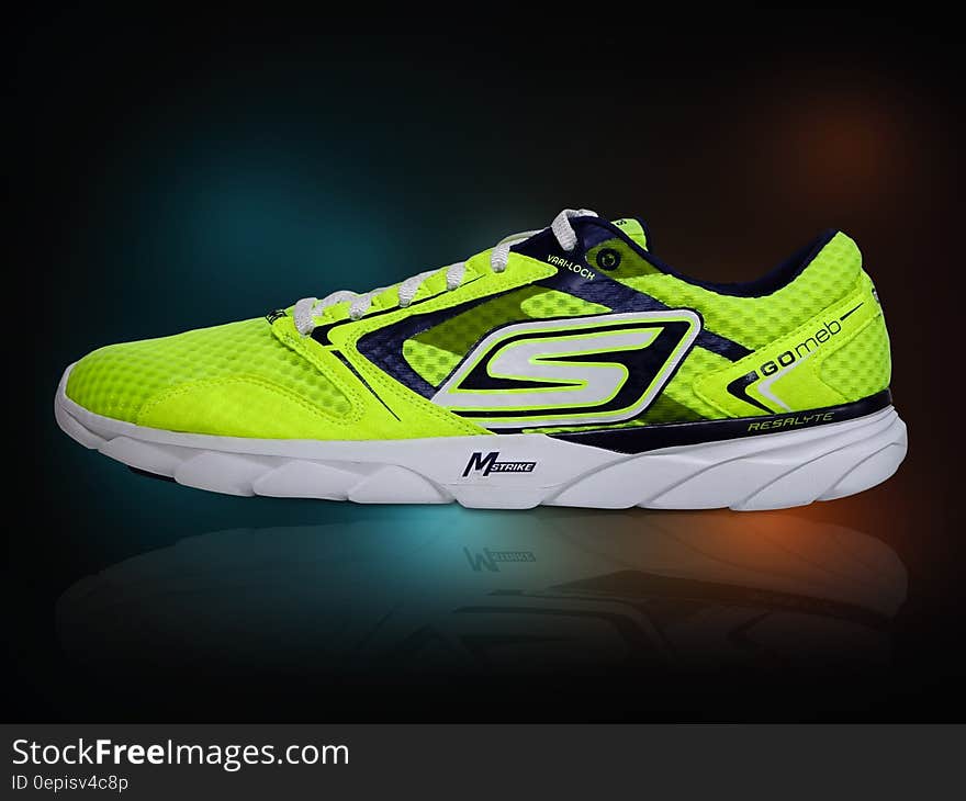 Sketchers Green and Black Shoe