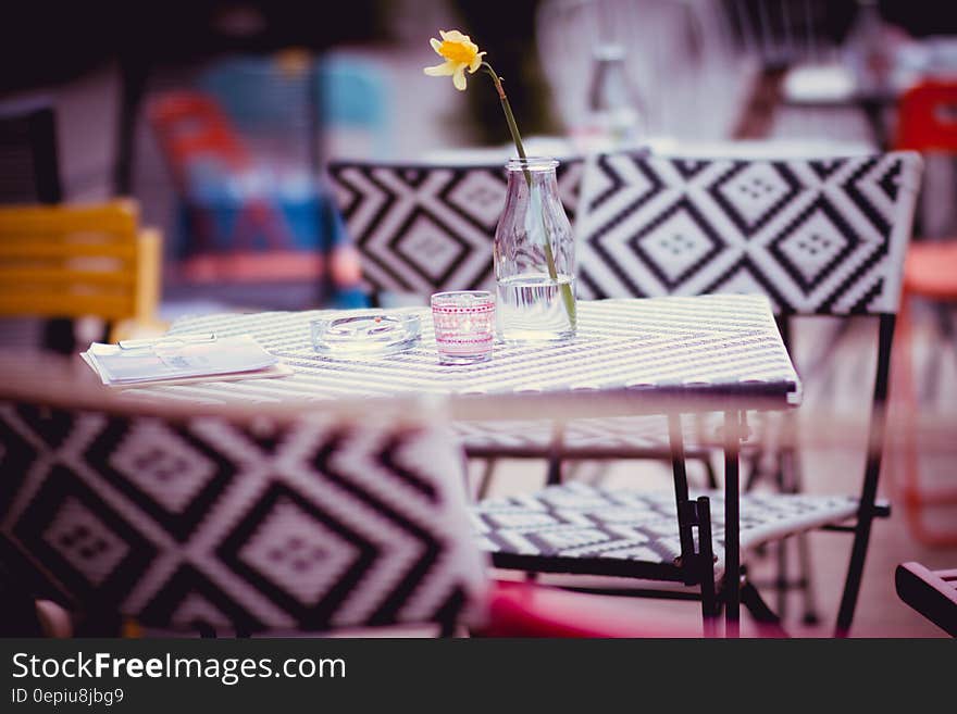 Yellow Flower in Clear Glass Vase