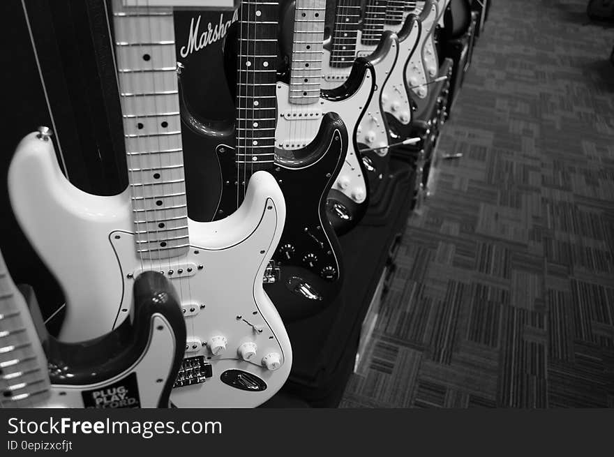 Grey Scale 8 Electric Guitars