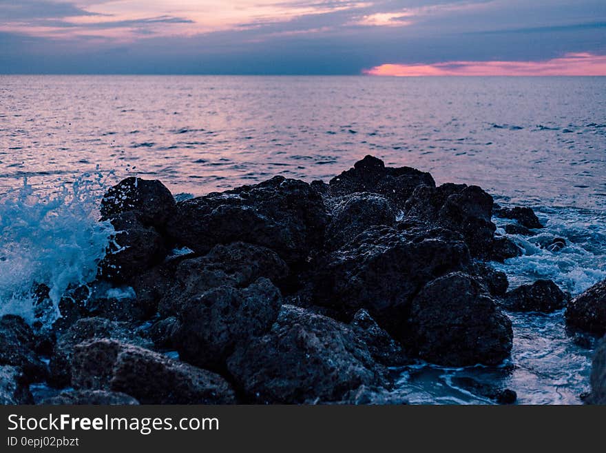 Water Crashing Against Rocks