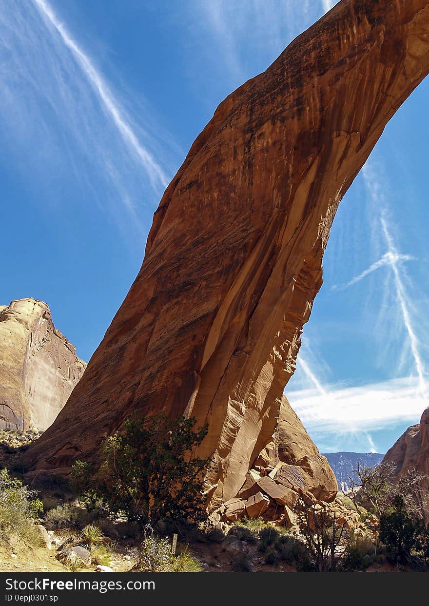 Landscape Low Angle View of Brown Rock Formation