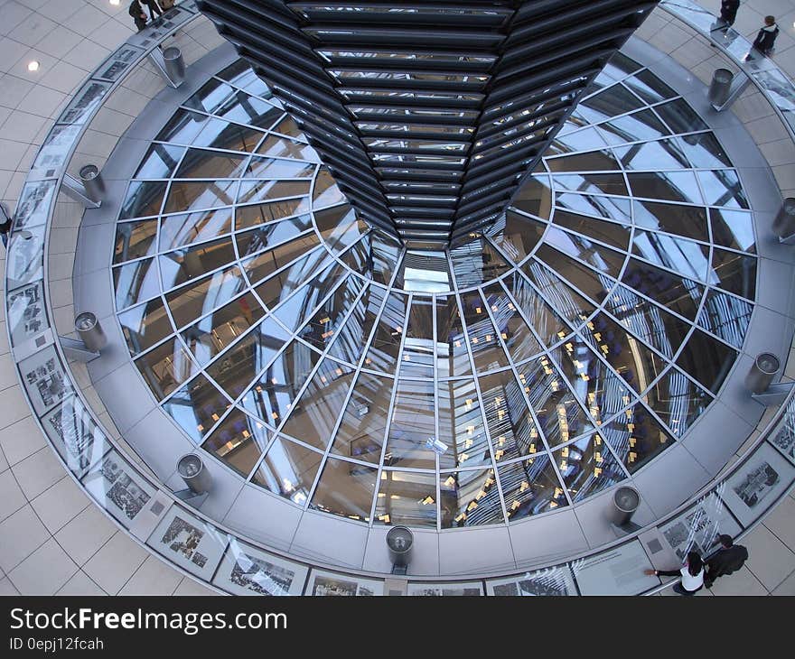 Clear Glass Dome Near People Standing on Aerial View Photography