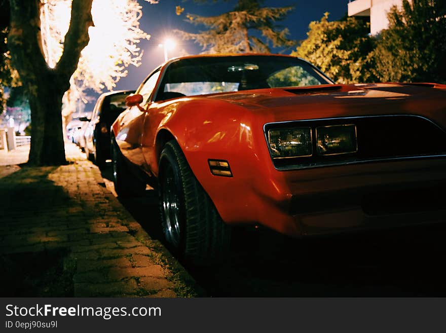 Red Classic Muscle Car