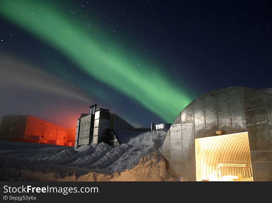 Green Skies during Night