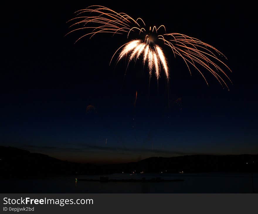 Aerial Photography of Fireworks Display during Night Time