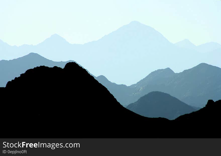 Silhouette of Mountains during Daytime