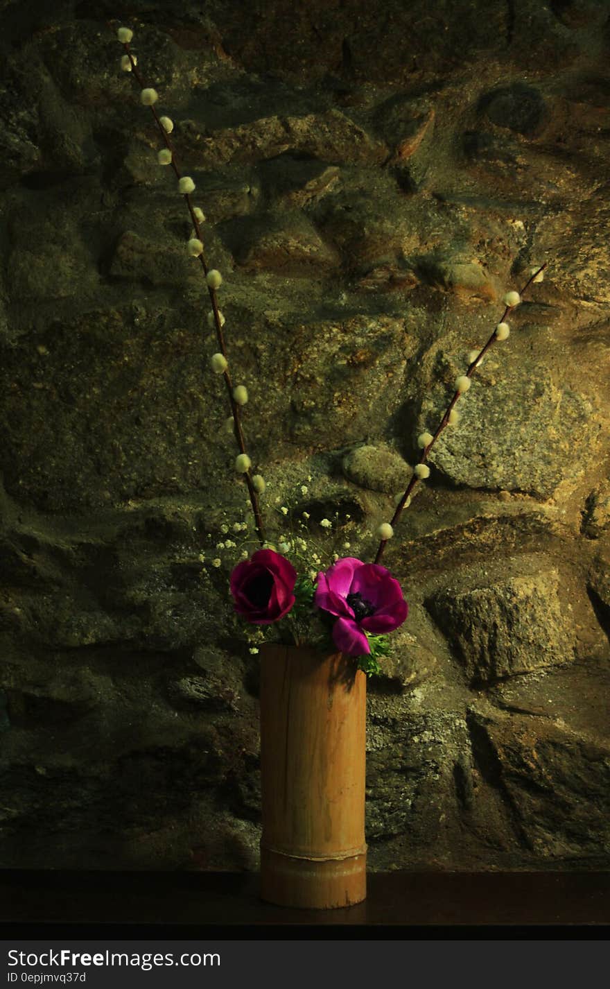 Brown Wooden Vase on Brown Wooden Table