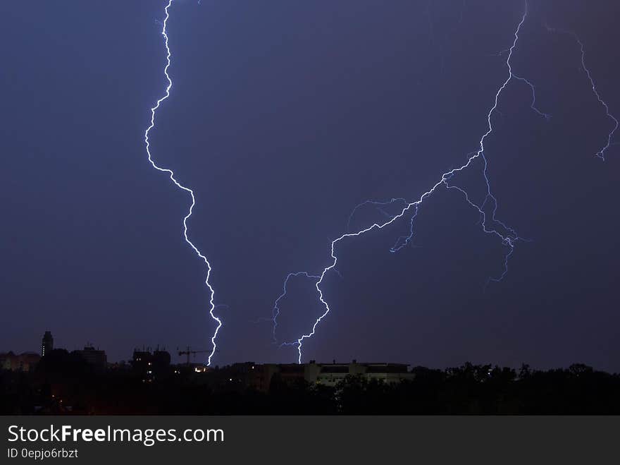 Lightning Bolt Hitting on the Ground