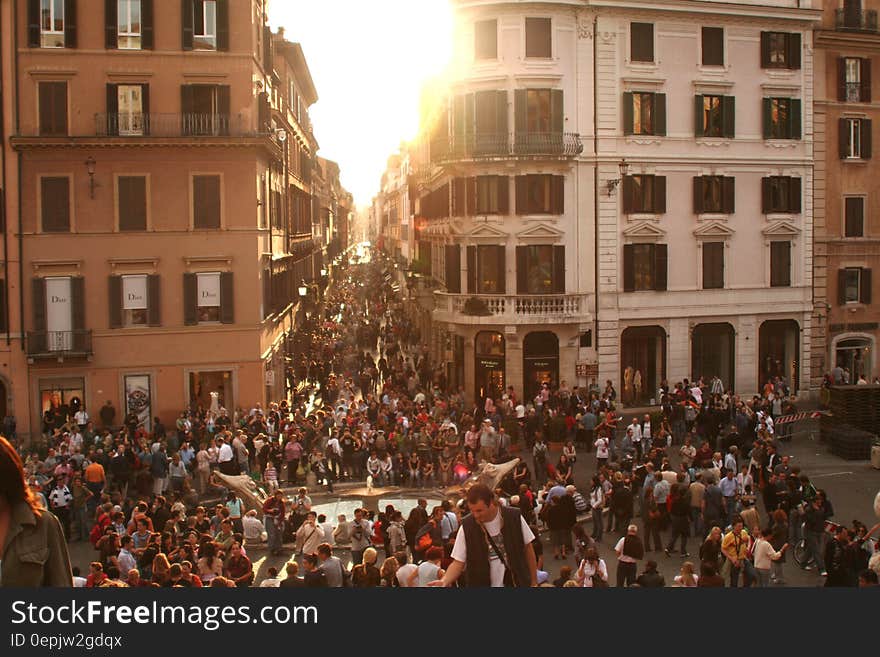 People Gathering during Sunset