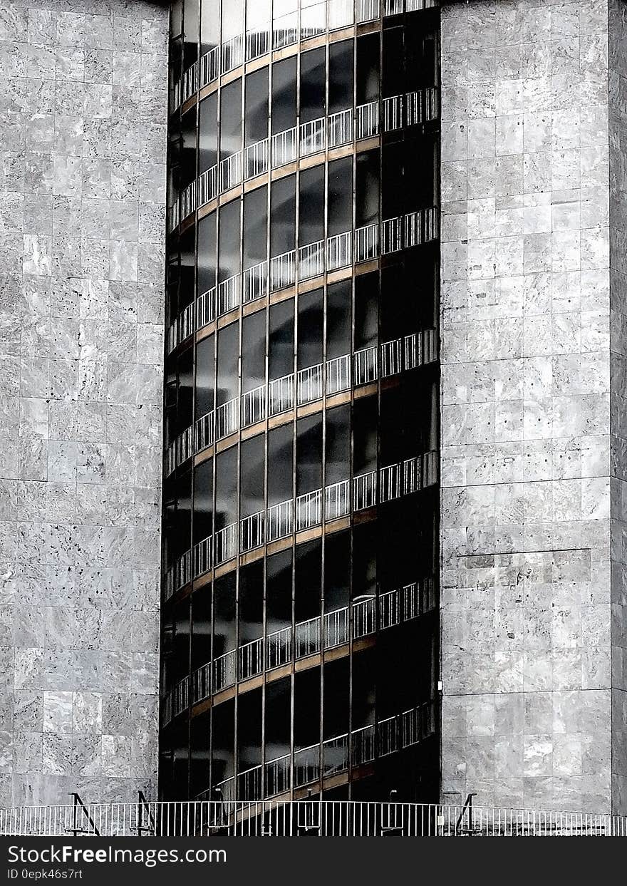 Gray Concrete Glass Building