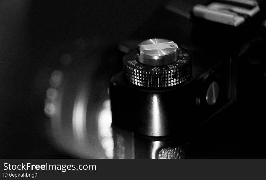 Greyscale Photography of Camera