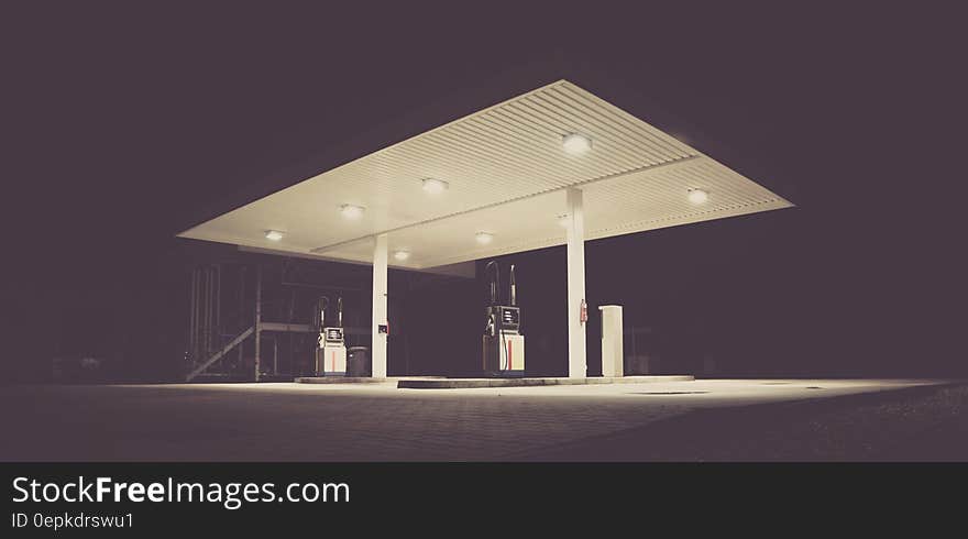 Gasoline Station during Night Time