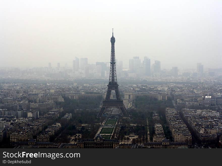 Eiffel Tower View in Foggy Weather