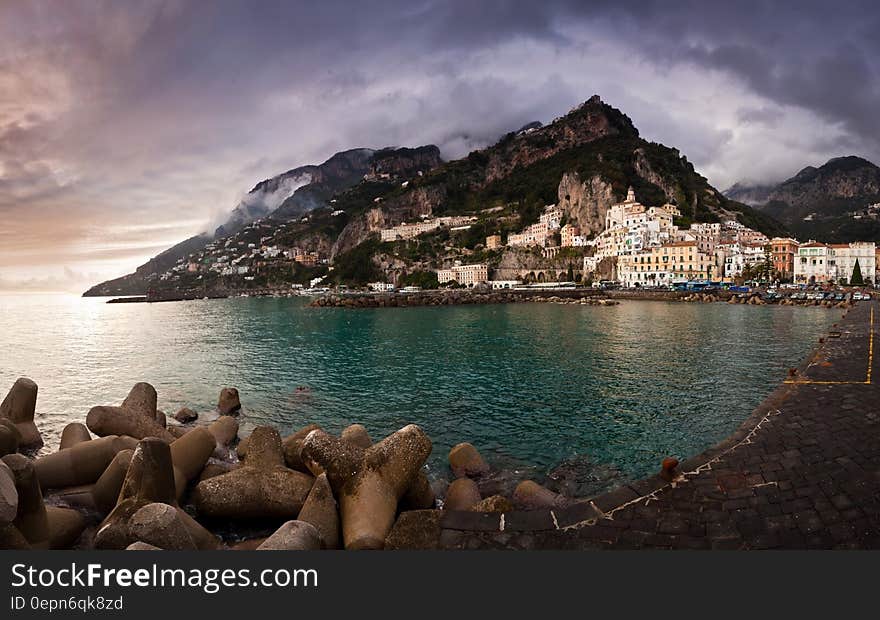 Beach With White Houses during Day Time