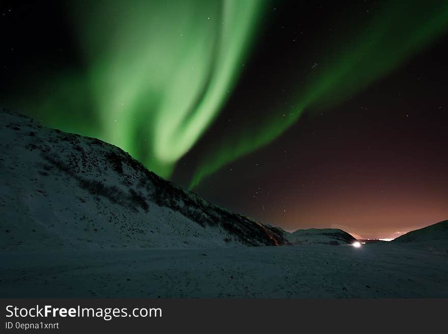 Aurora Borealis on the night sky.