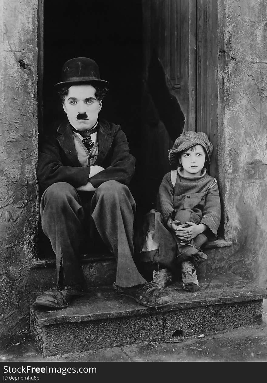 Chaplin and Jackie Coogan in a publicity photo for The Kid, a 1921 movie. Chaplin and Jackie Coogan in a publicity photo for The Kid, a 1921 movie.