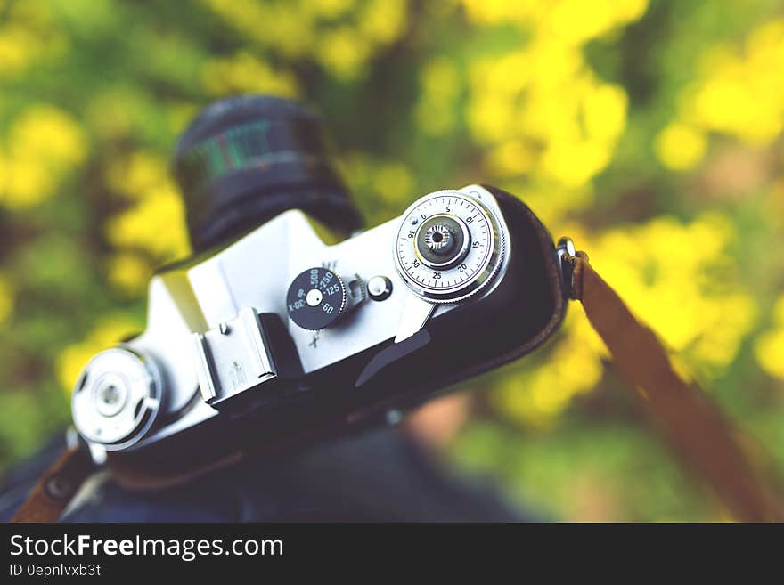 Closeup of vintage camera