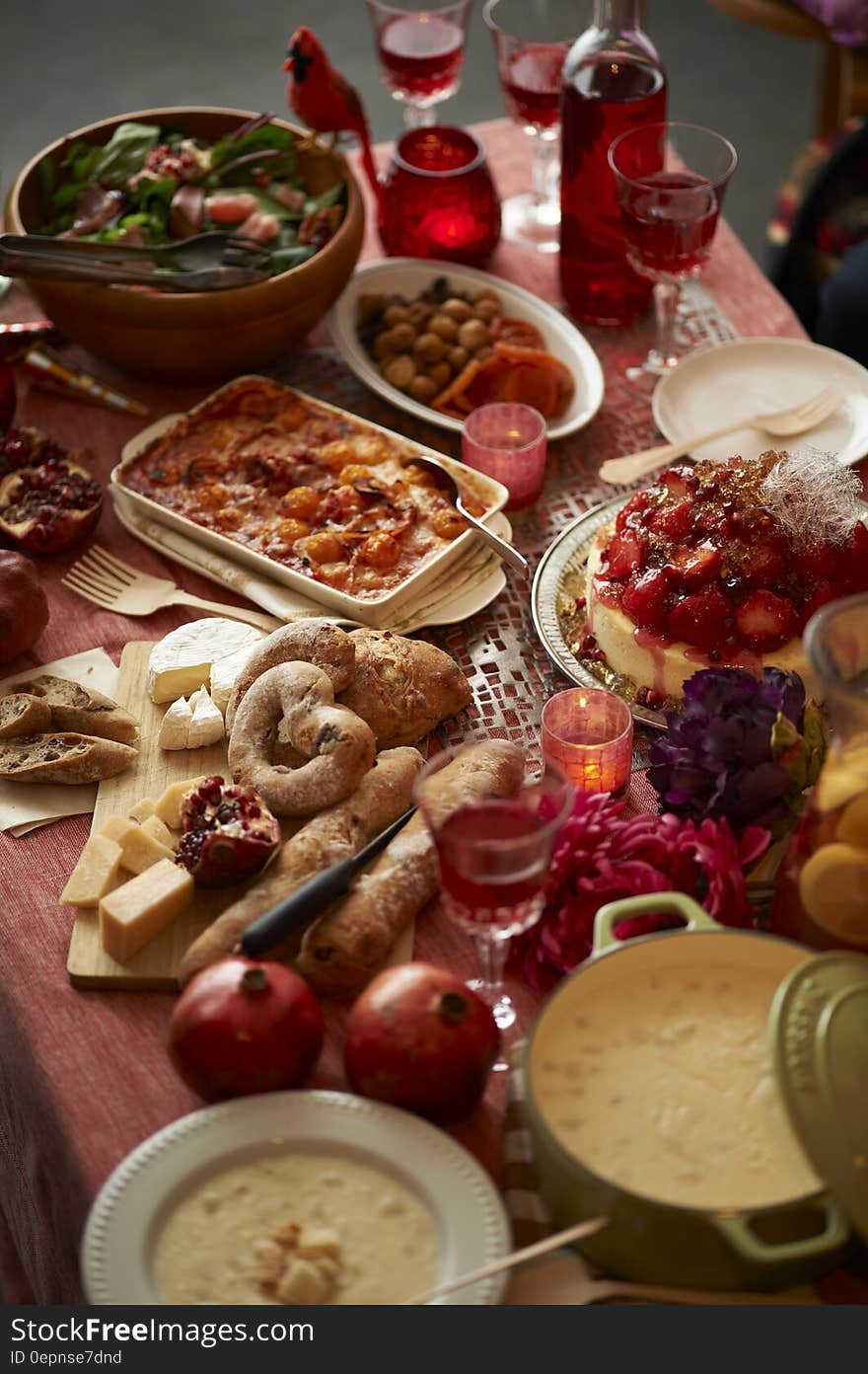 Heart Shaped Bread Beside Stainless Steel Fork