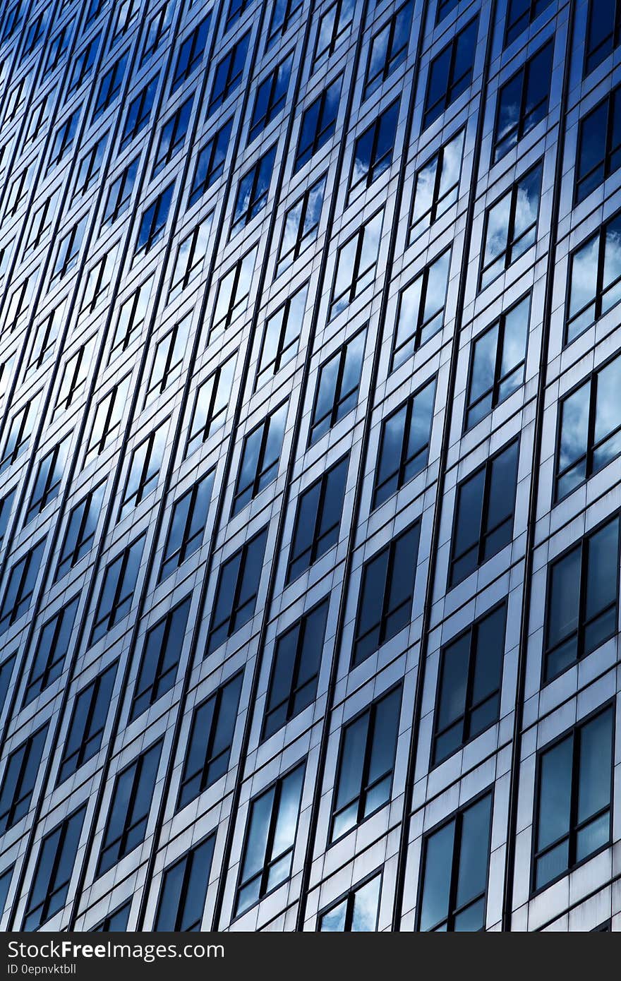 Gray and Black Glass Building