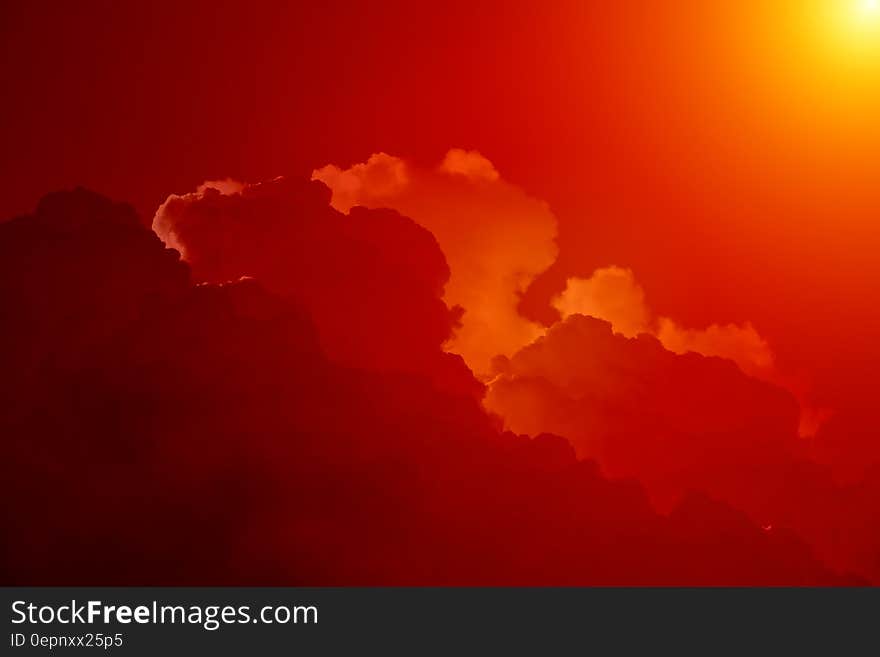 White Clouds Under Orange Sky during Daytime