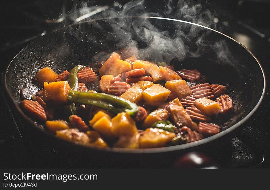 Vegetable Food Cooked on Frying Pan