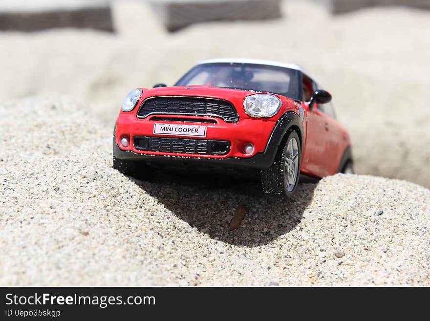 Black and Red Mini Cooper Scale Model