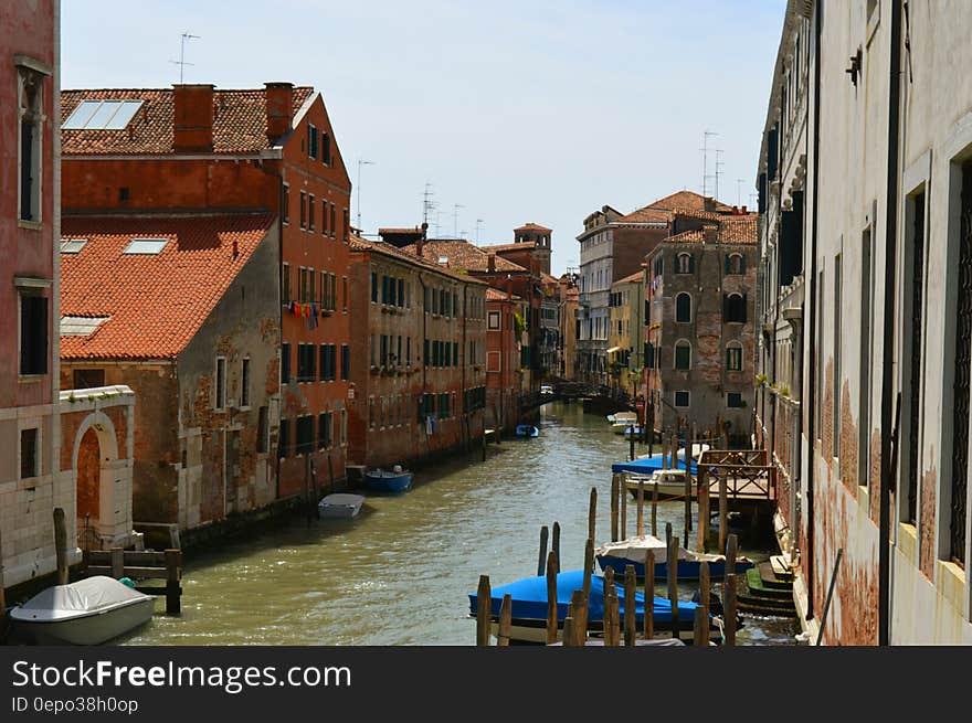 A view of a canal in Venice, Italy. A view of a canal in Venice, Italy.