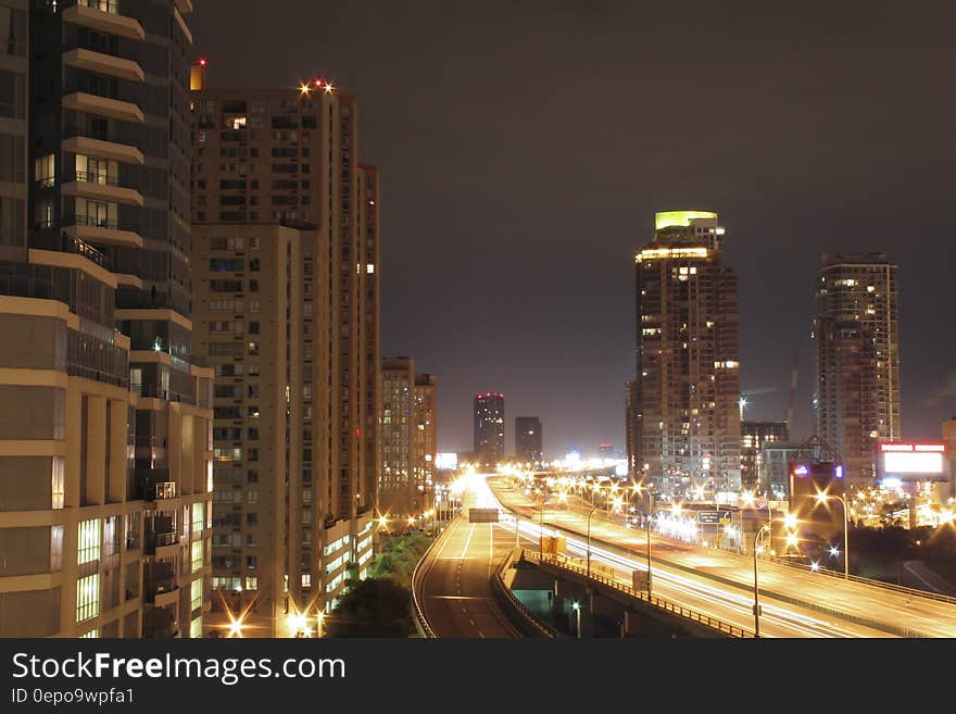 High Rise Building during Night Time