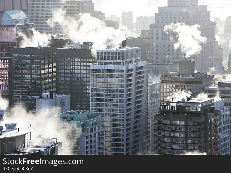 Concrete High Rise Buildings at Daytime