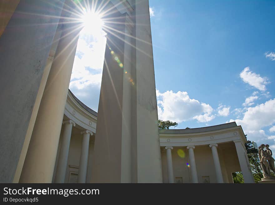 Agricultural Photography of White Painted Pillars during Daytime