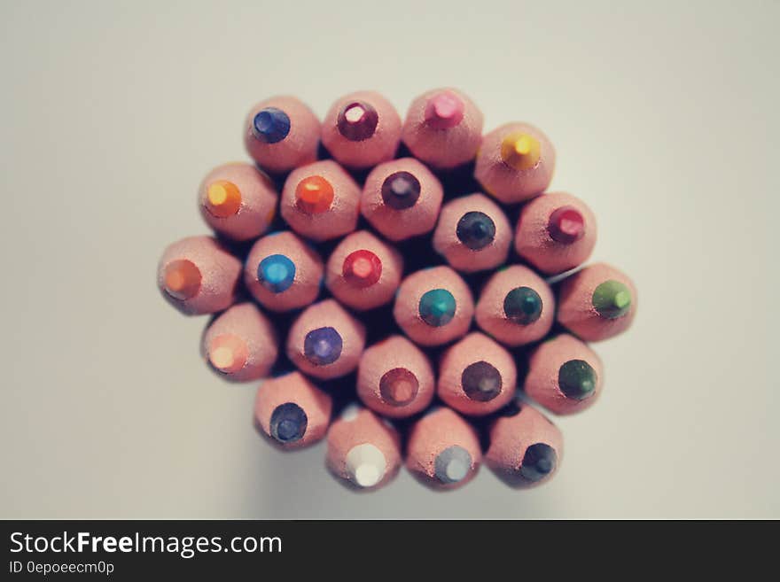 Piled Colored Pencils