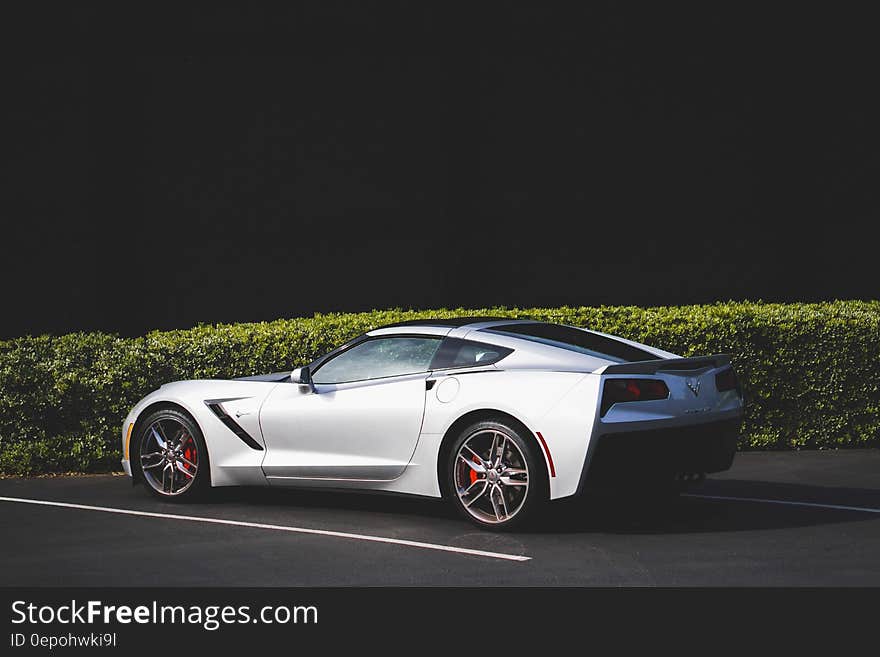 White Coupe Car Near Green Grass