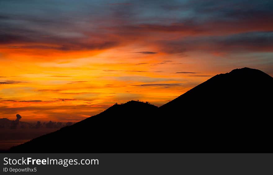 Mountain during Dusk Time