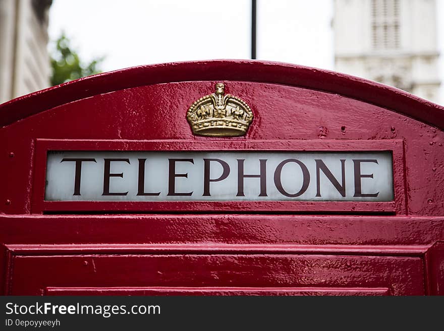 Telephone Red Gold Crown Booth