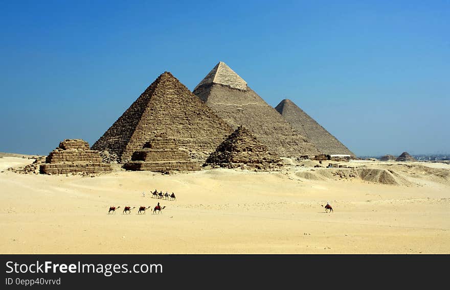 Gray Pyramid on Dessert Under Blue Sky