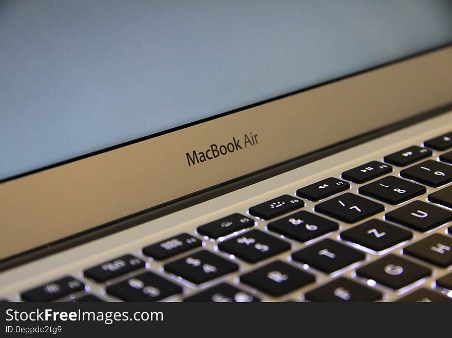 Macbook Air Grey Logo on Laptop