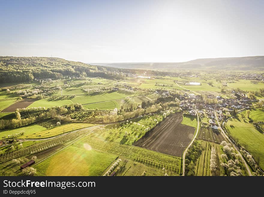 Green Field Top Angle Photography