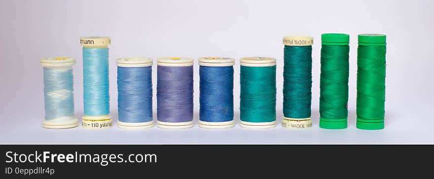 Shades of Blue Thread Spools